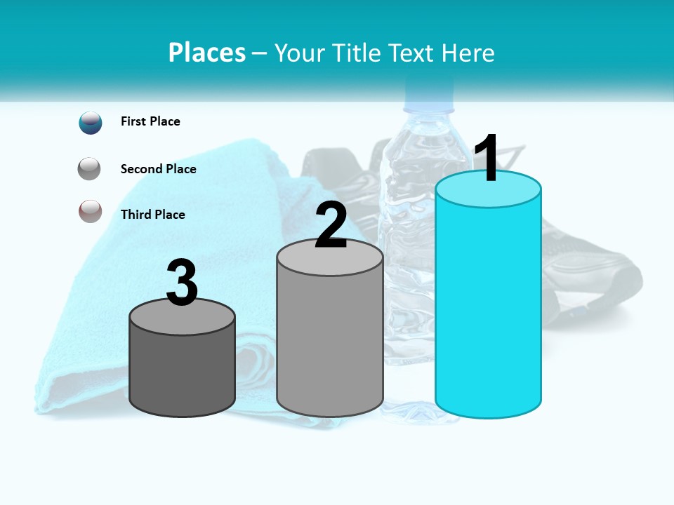 A Pair Of Running Shoes And A Water Bottle On A White Background PowerPoint Template