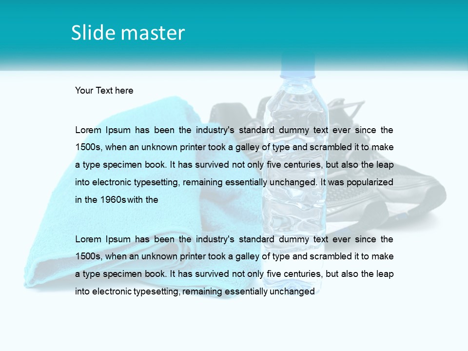 A Pair Of Running Shoes And A Water Bottle On A White Background PowerPoint Template