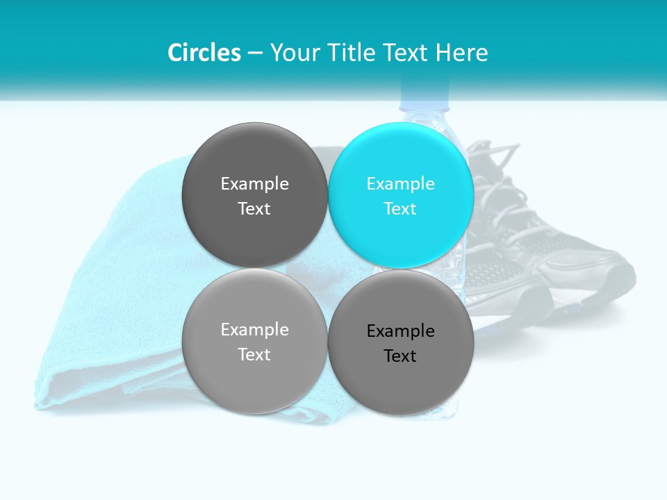 A Pair Of Running Shoes And A Water Bottle On A White Background PowerPoint Template