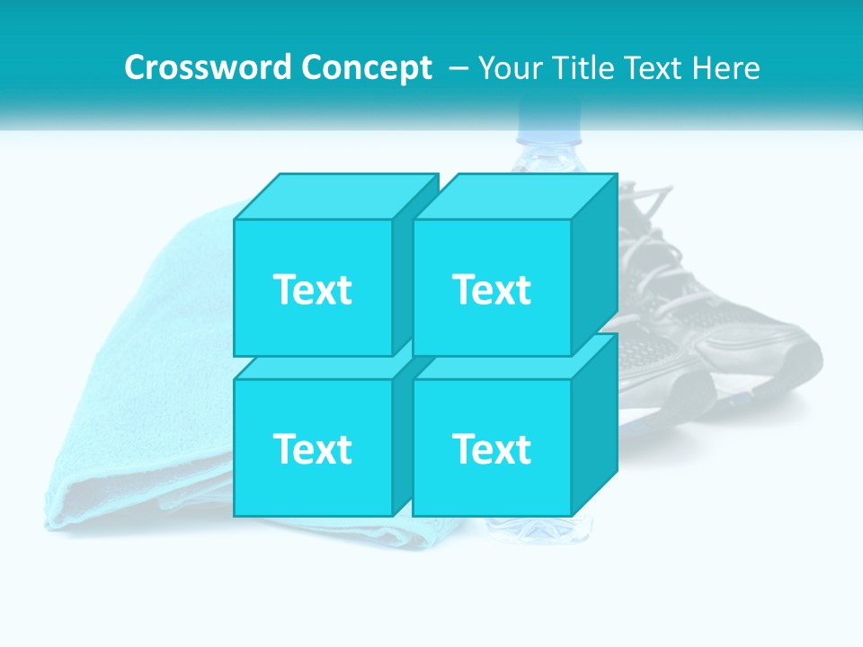 A Pair Of Running Shoes And A Water Bottle On A White Background PowerPoint Template