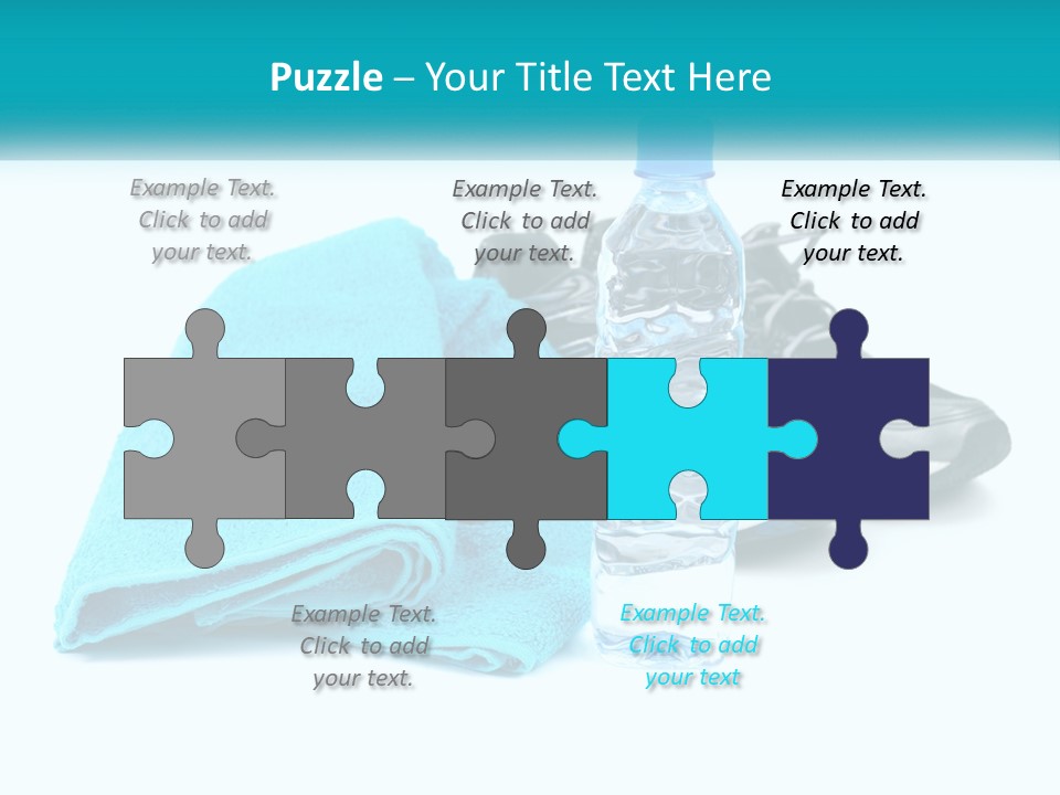 A Pair Of Running Shoes And A Water Bottle On A White Background PowerPoint Template