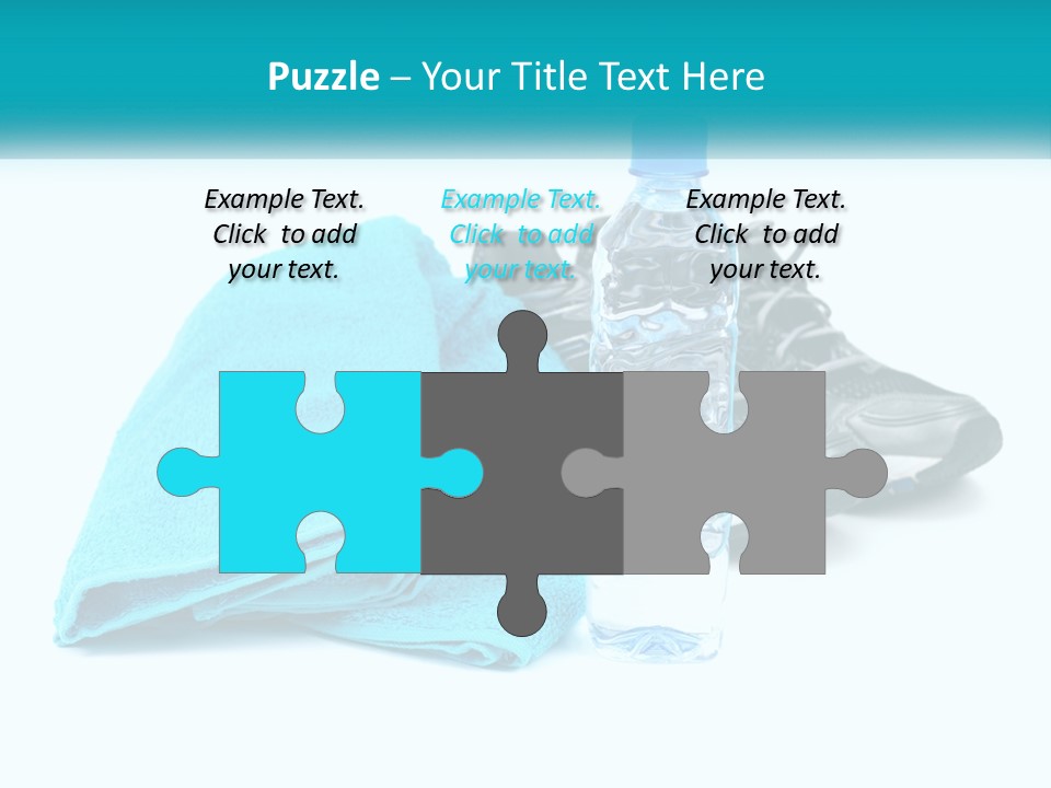 A Pair Of Running Shoes And A Water Bottle On A White Background PowerPoint Template