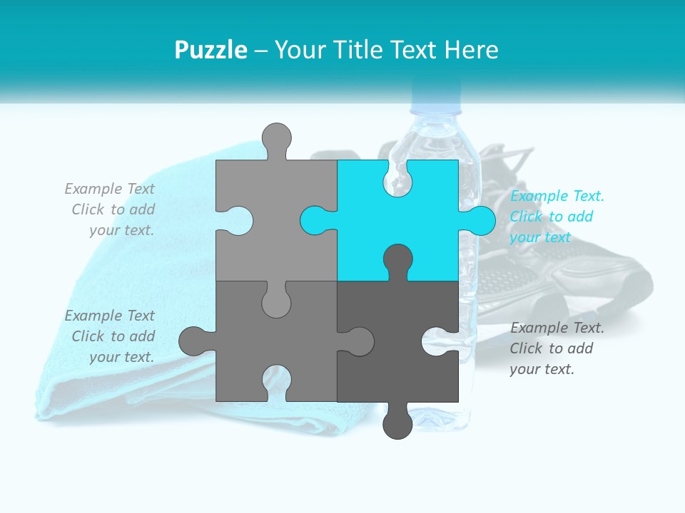 A Pair Of Running Shoes And A Water Bottle On A White Background PowerPoint Template