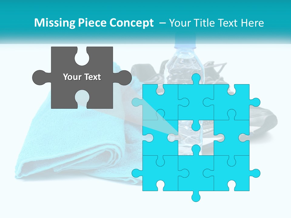 A Pair Of Running Shoes And A Water Bottle On A White Background PowerPoint Template