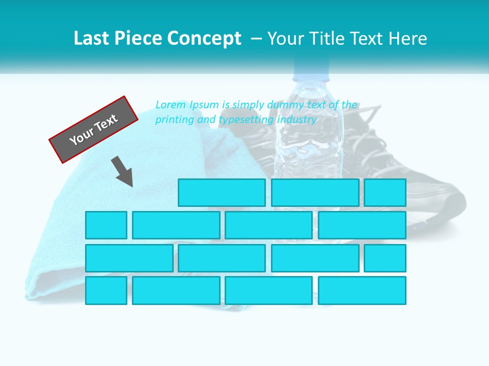 A Pair Of Running Shoes And A Water Bottle On A White Background PowerPoint Template