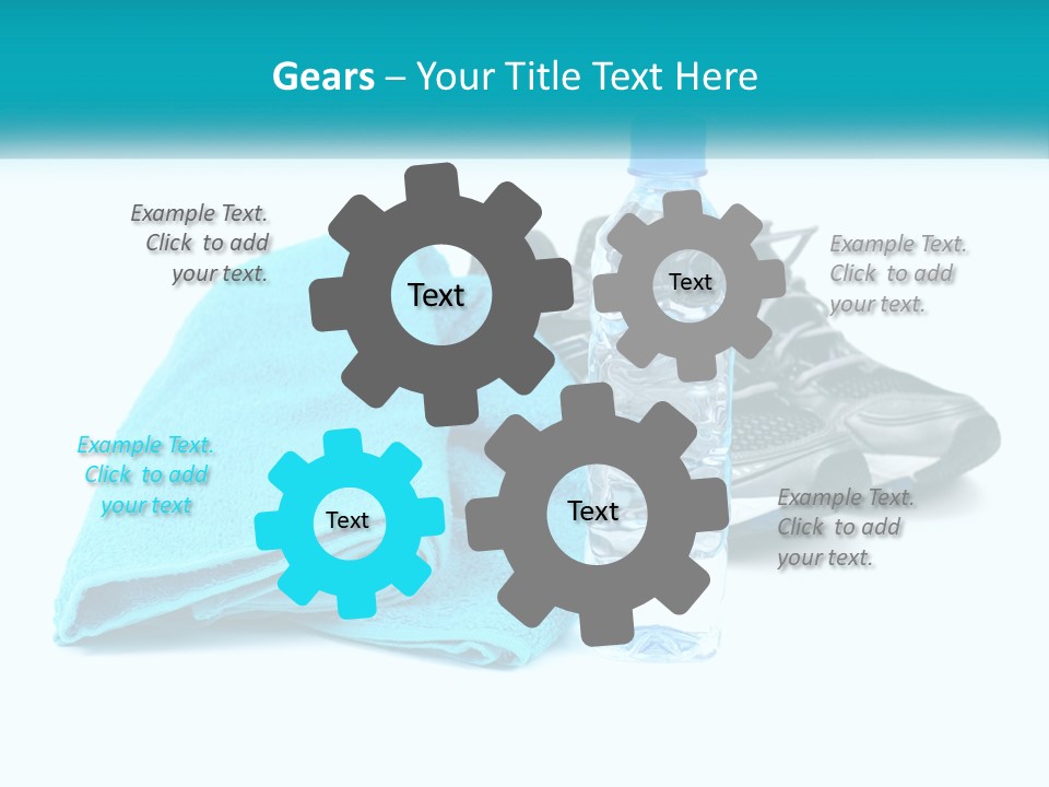 A Pair Of Running Shoes And A Water Bottle On A White Background PowerPoint Template