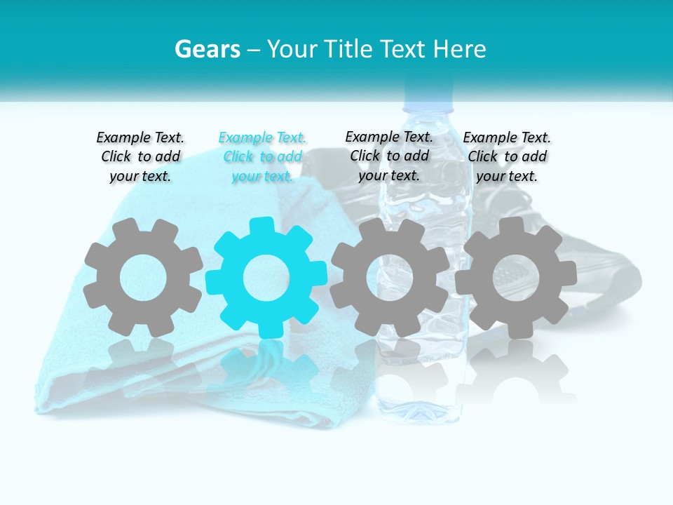 A Pair Of Running Shoes And A Water Bottle On A White Background PowerPoint Template