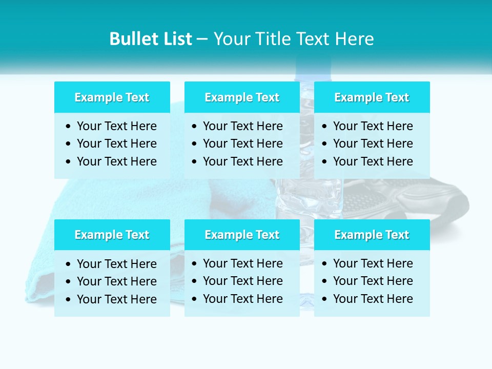 A Pair Of Running Shoes And A Water Bottle On A White Background PowerPoint Template