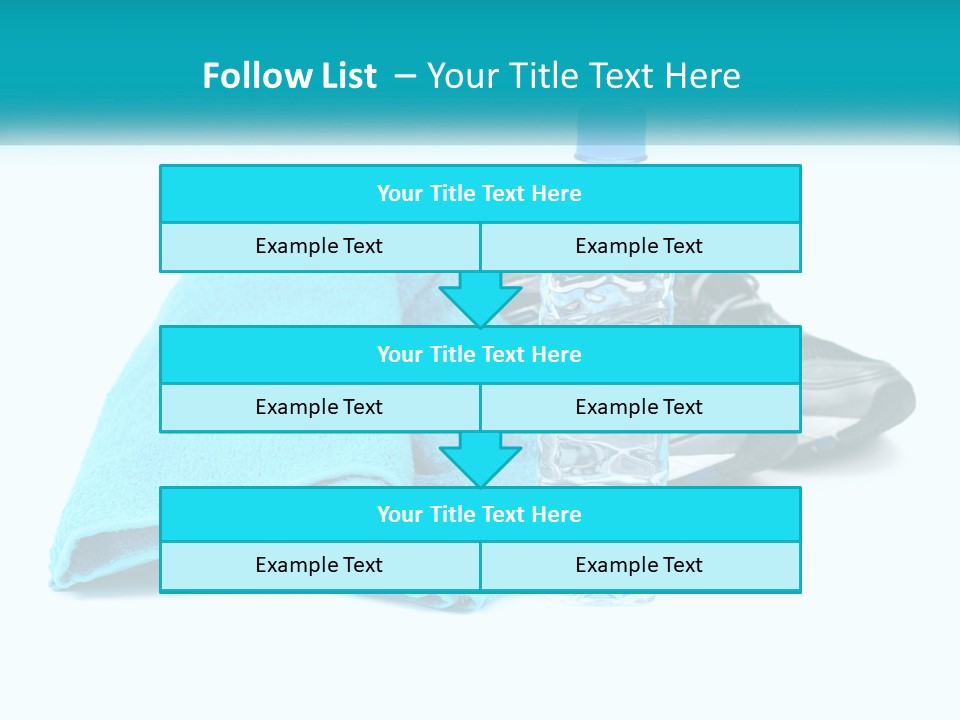 A Pair Of Running Shoes And A Water Bottle On A White Background PowerPoint Template