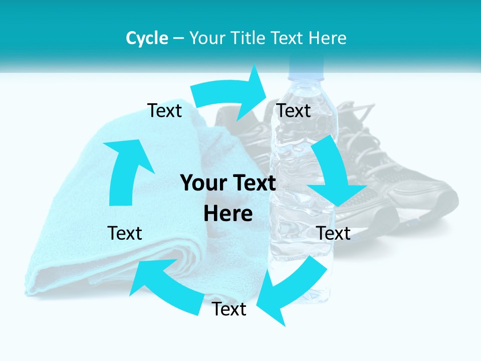 A Pair Of Running Shoes And A Water Bottle On A White Background PowerPoint Template