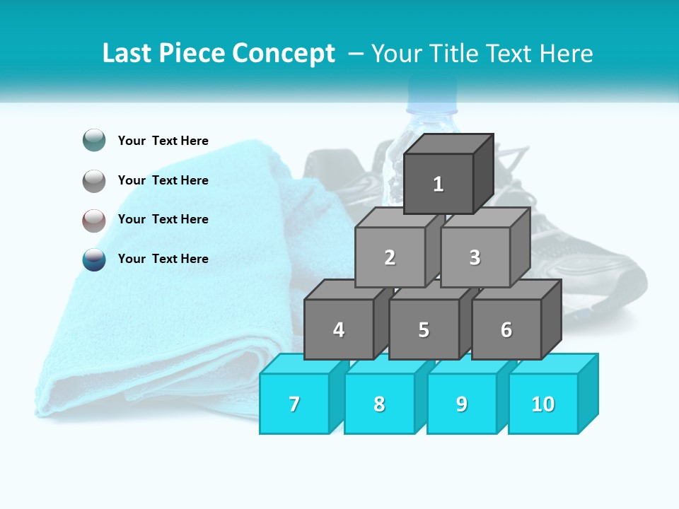 A Pair Of Running Shoes And A Water Bottle On A White Background PowerPoint Template