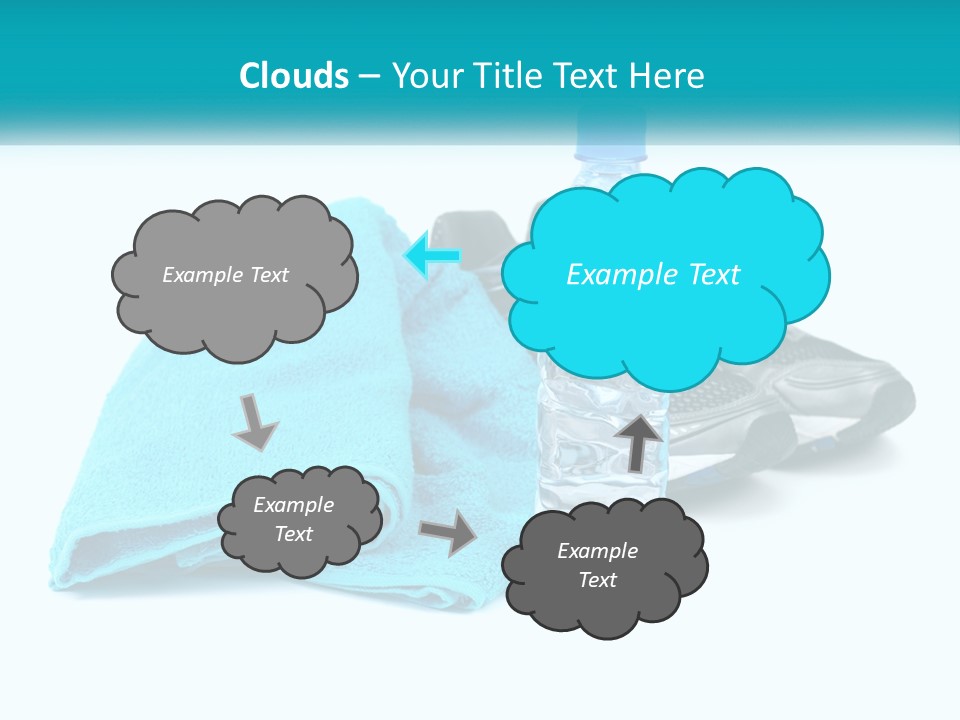 A Pair Of Running Shoes And A Water Bottle On A White Background PowerPoint Template