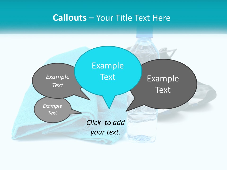 A Pair Of Running Shoes And A Water Bottle On A White Background PowerPoint Template