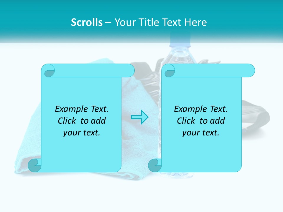 A Pair Of Running Shoes And A Water Bottle On A White Background PowerPoint Template