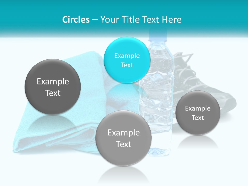 A Pair Of Running Shoes And A Water Bottle On A White Background PowerPoint Template