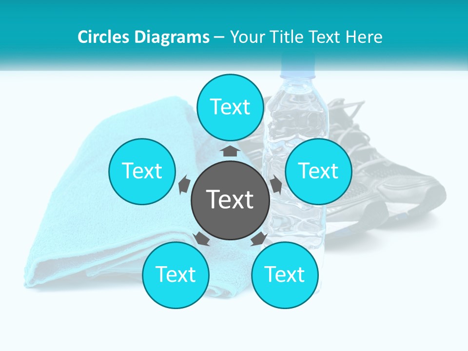 A Pair Of Running Shoes And A Water Bottle On A White Background PowerPoint Template