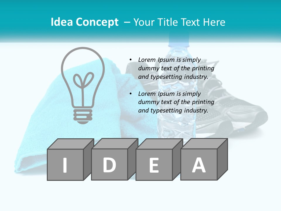 A Pair Of Running Shoes And A Water Bottle On A White Background PowerPoint Template