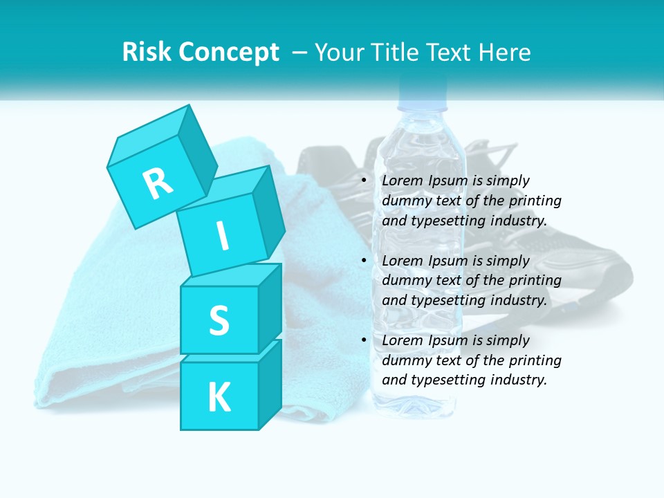 A Pair Of Running Shoes And A Water Bottle On A White Background PowerPoint Template