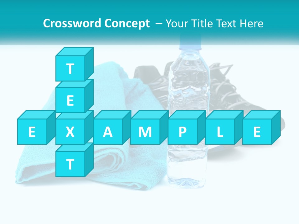 A Pair Of Running Shoes And A Water Bottle On A White Background PowerPoint Template