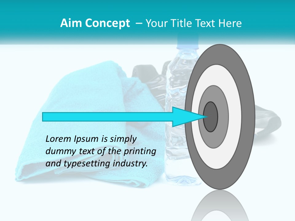 A Pair Of Running Shoes And A Water Bottle On A White Background PowerPoint Template