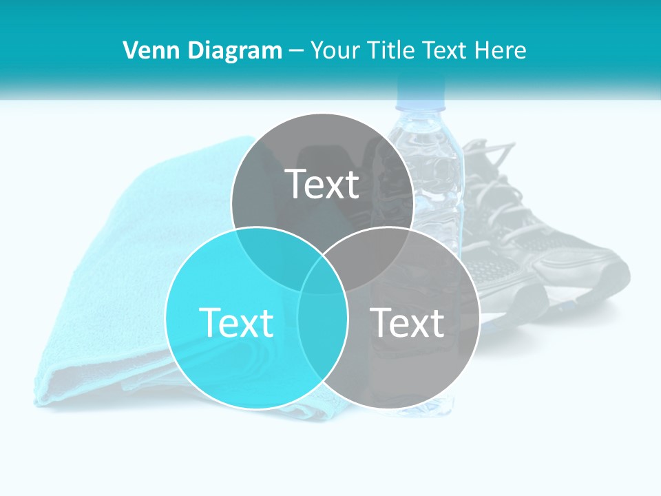 A Pair Of Running Shoes And A Water Bottle On A White Background PowerPoint Template