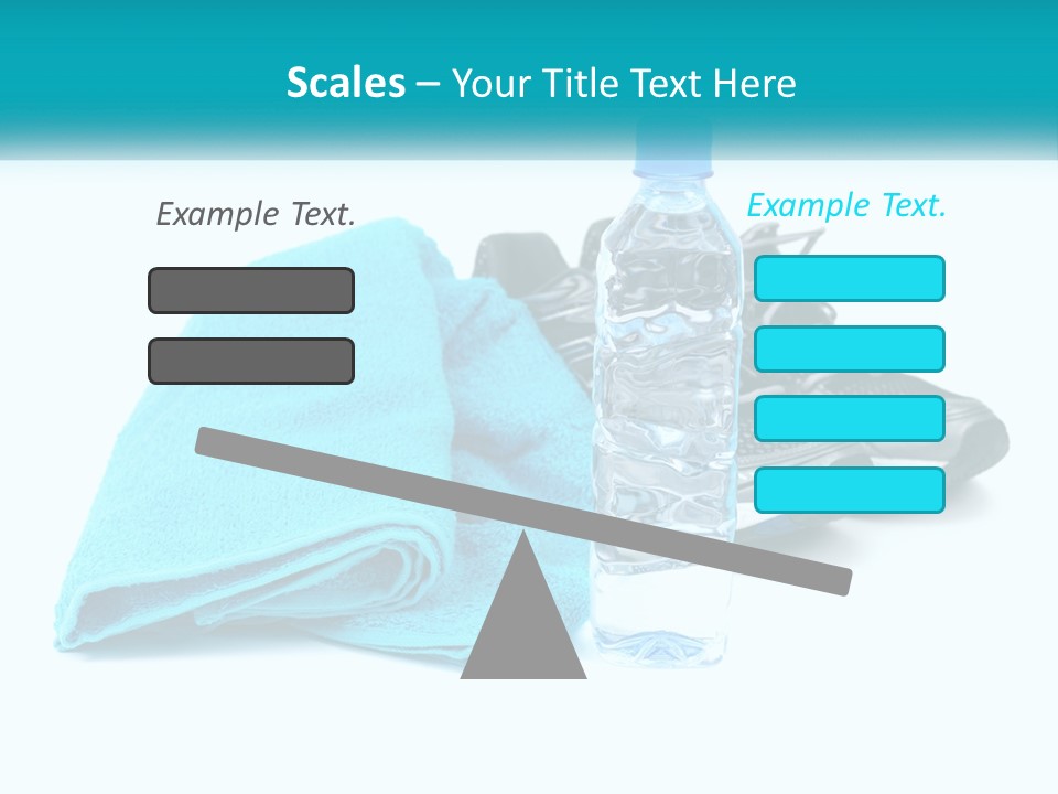 A Pair Of Running Shoes And A Water Bottle On A White Background PowerPoint Template