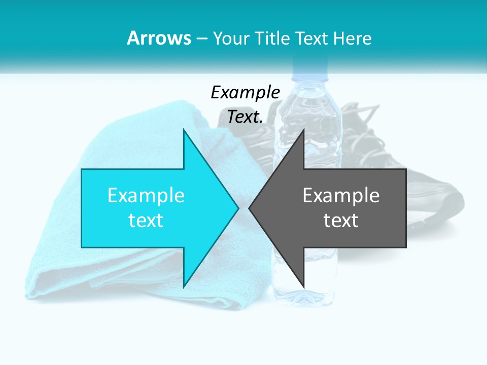 A Pair Of Running Shoes And A Water Bottle On A White Background PowerPoint Template