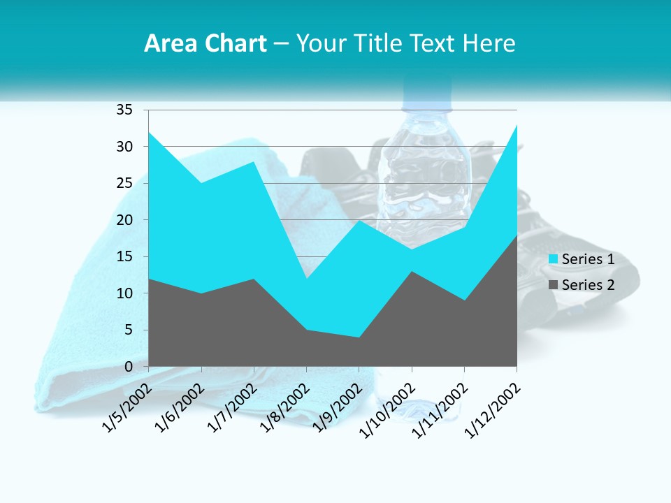 A Pair Of Running Shoes And A Water Bottle On A White Background PowerPoint Template