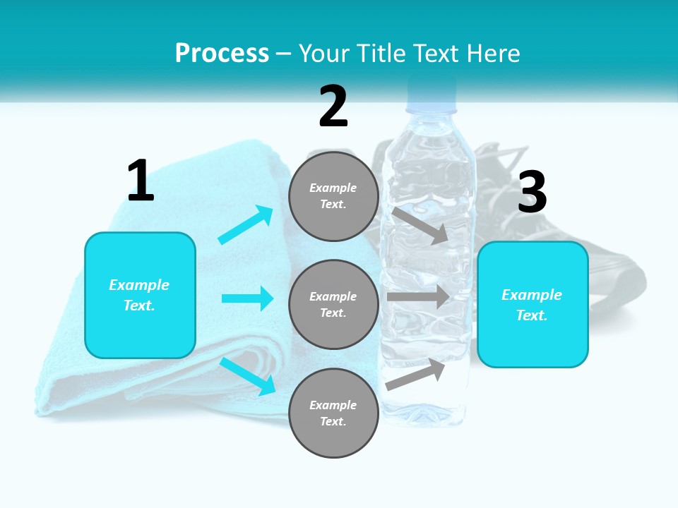 A Pair Of Running Shoes And A Water Bottle On A White Background PowerPoint Template