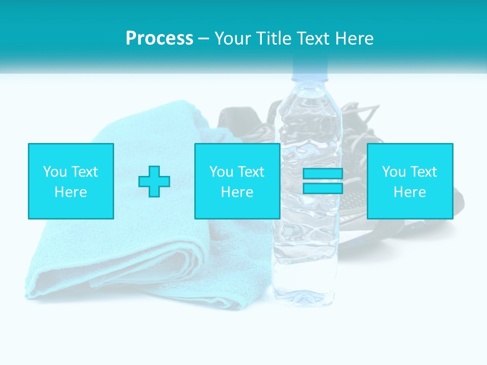 A Pair Of Running Shoes And A Water Bottle On A White Background PowerPoint Template