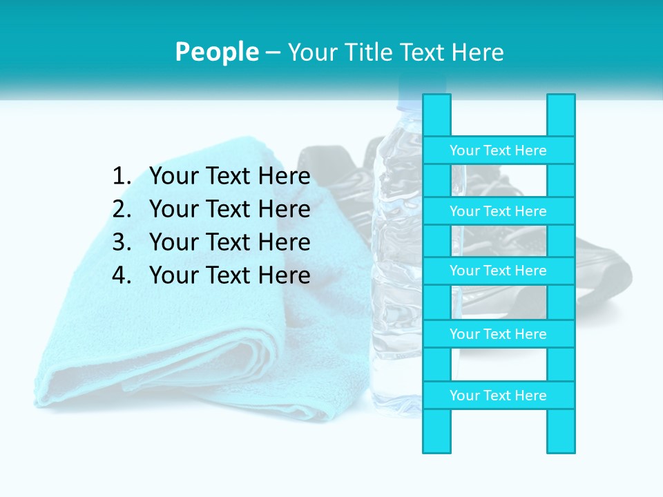 A Pair Of Running Shoes And A Water Bottle On A White Background PowerPoint Template