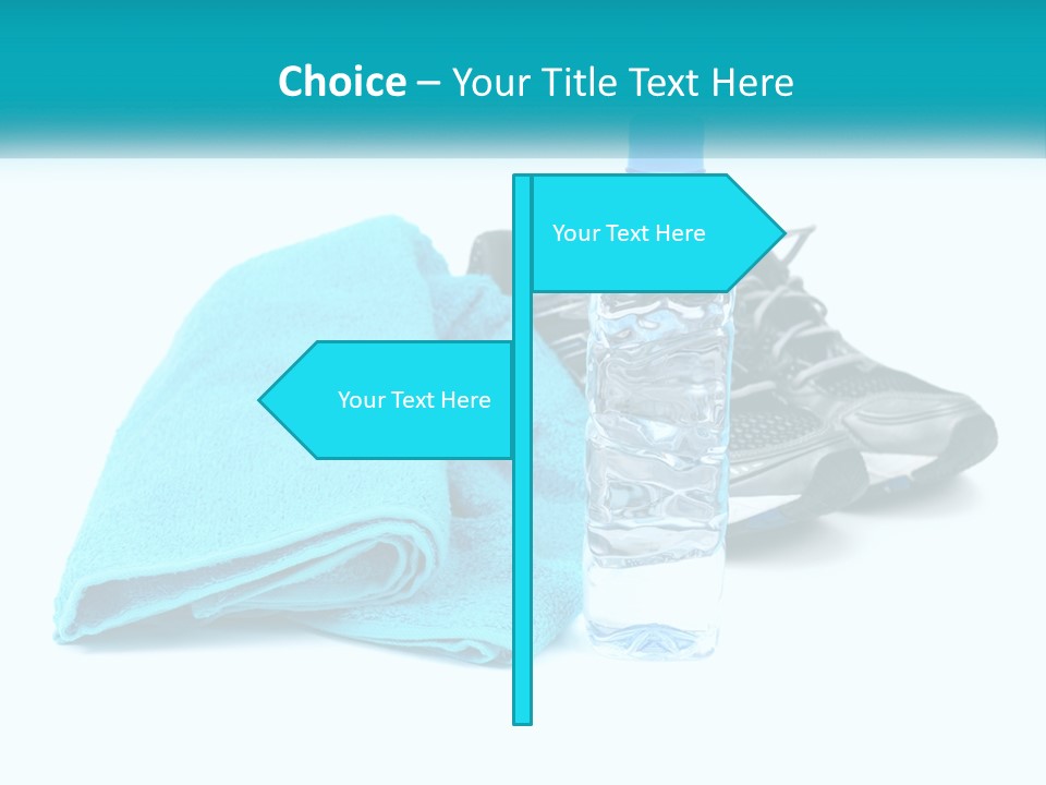 A Pair Of Running Shoes And A Water Bottle On A White Background PowerPoint Template