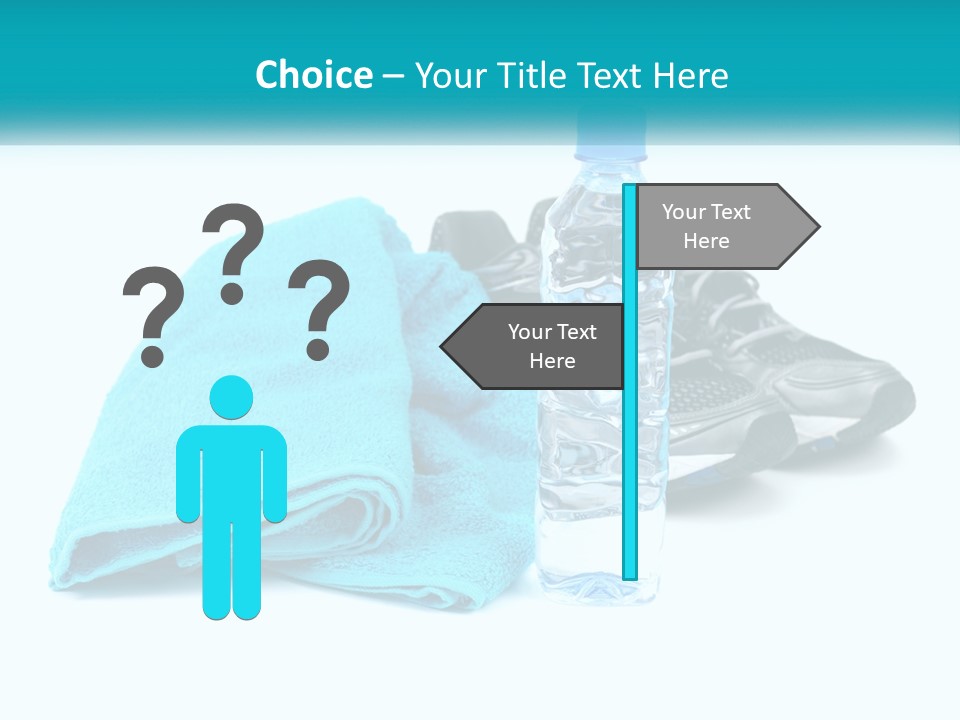 A Pair Of Running Shoes And A Water Bottle On A White Background PowerPoint Template