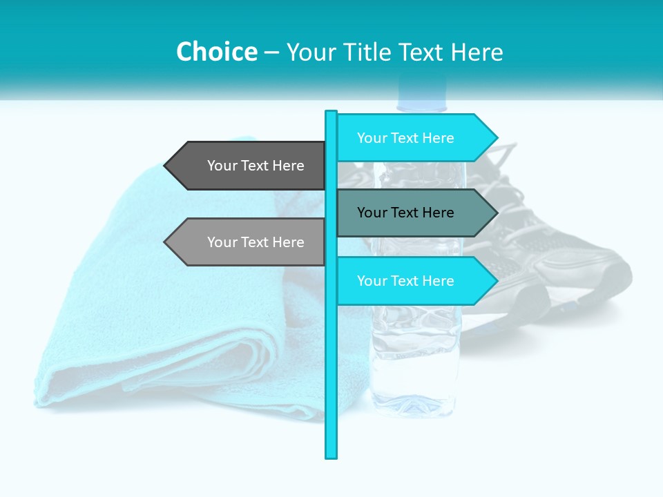 A Pair Of Running Shoes And A Water Bottle On A White Background PowerPoint Template