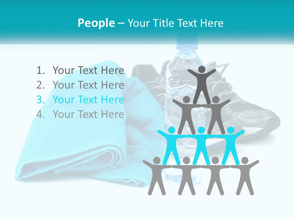 A Pair Of Running Shoes And A Water Bottle On A White Background PowerPoint Template