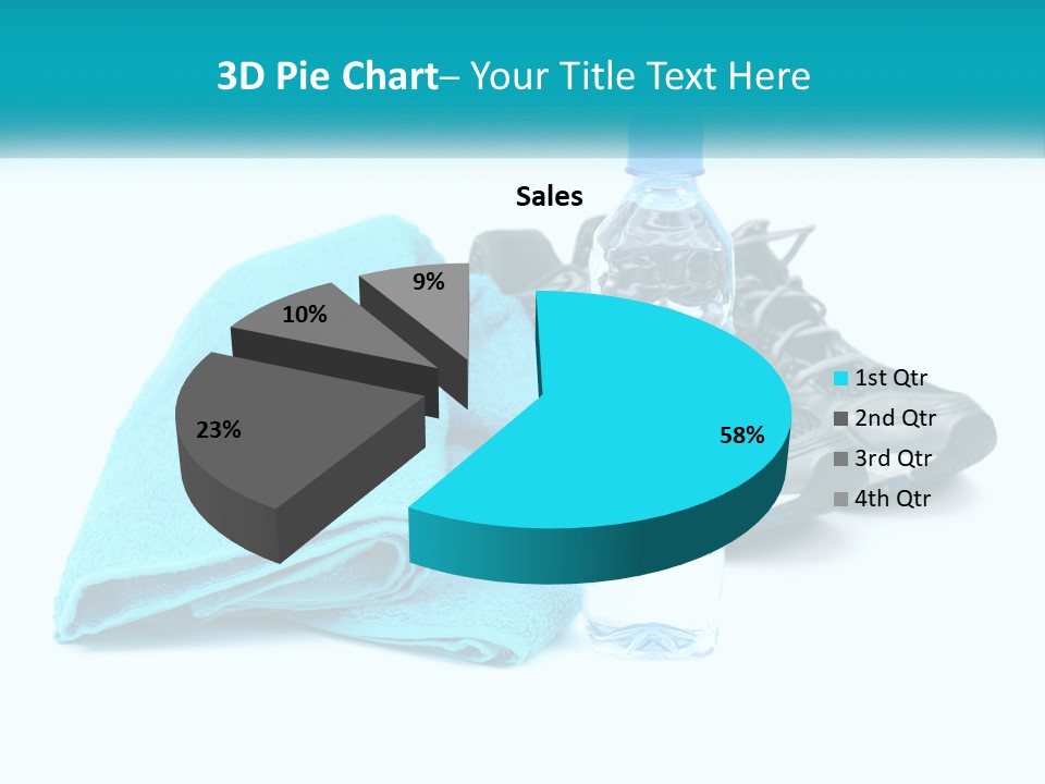 A Pair Of Running Shoes And A Water Bottle On A White Background PowerPoint Template