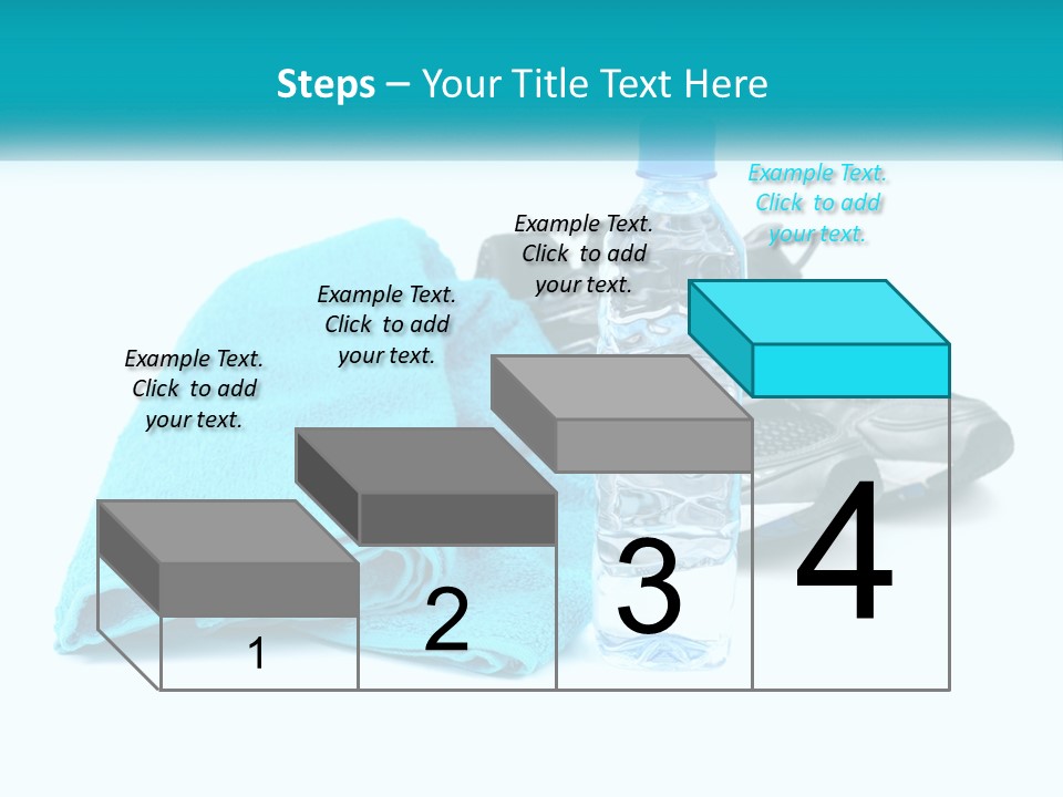 A Pair Of Running Shoes And A Water Bottle On A White Background PowerPoint Template