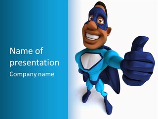 A Cartoon Character Giving A Thumbs Up PowerPoint Template