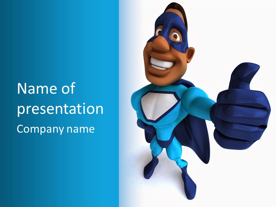 A Cartoon Character Giving A Thumbs Up PowerPoint Template