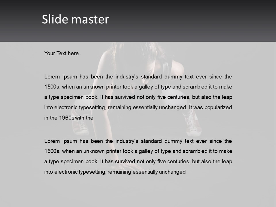 A Woman Doing Push Ups In The Dark PowerPoint Template