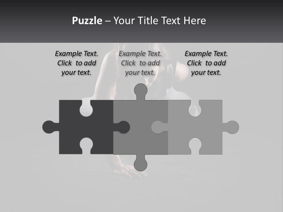 A Woman Doing Push Ups In The Dark PowerPoint Template