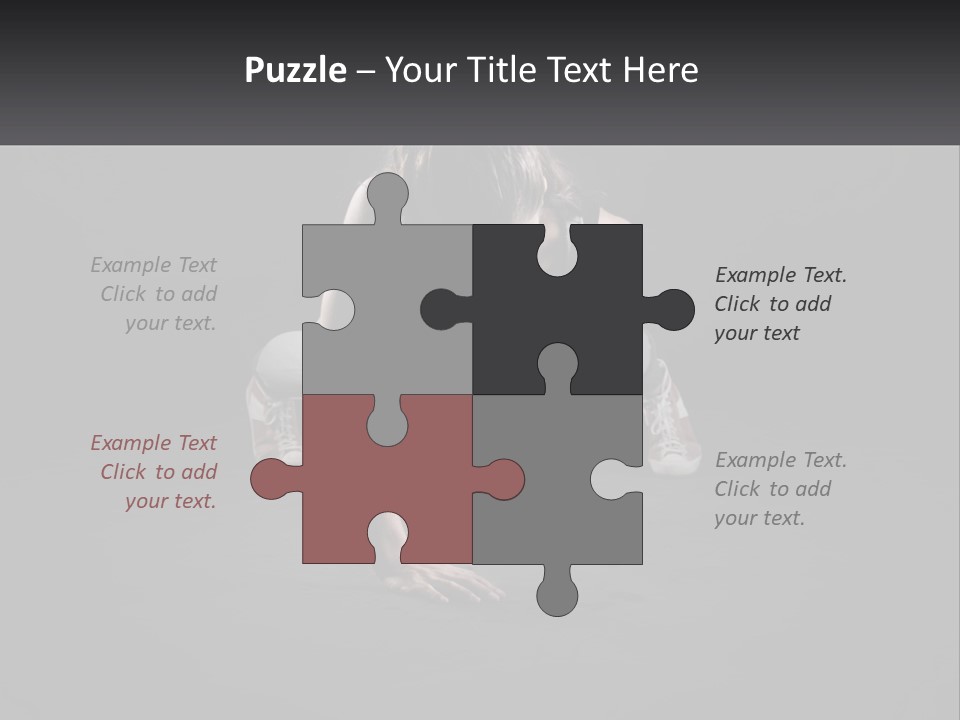 A Woman Doing Push Ups In The Dark PowerPoint Template