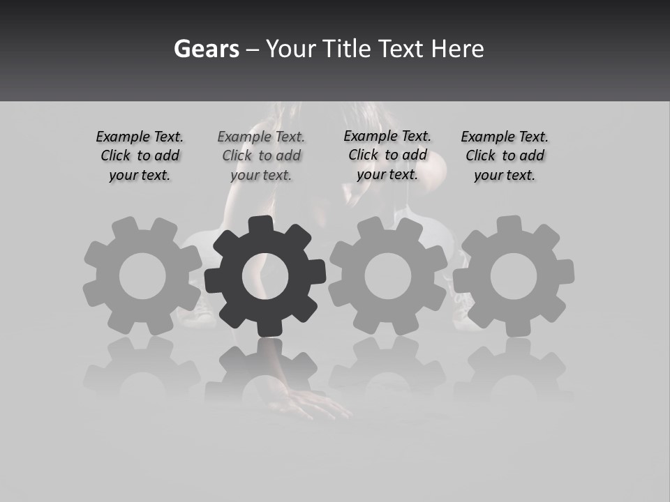 A Woman Doing Push Ups In The Dark PowerPoint Template