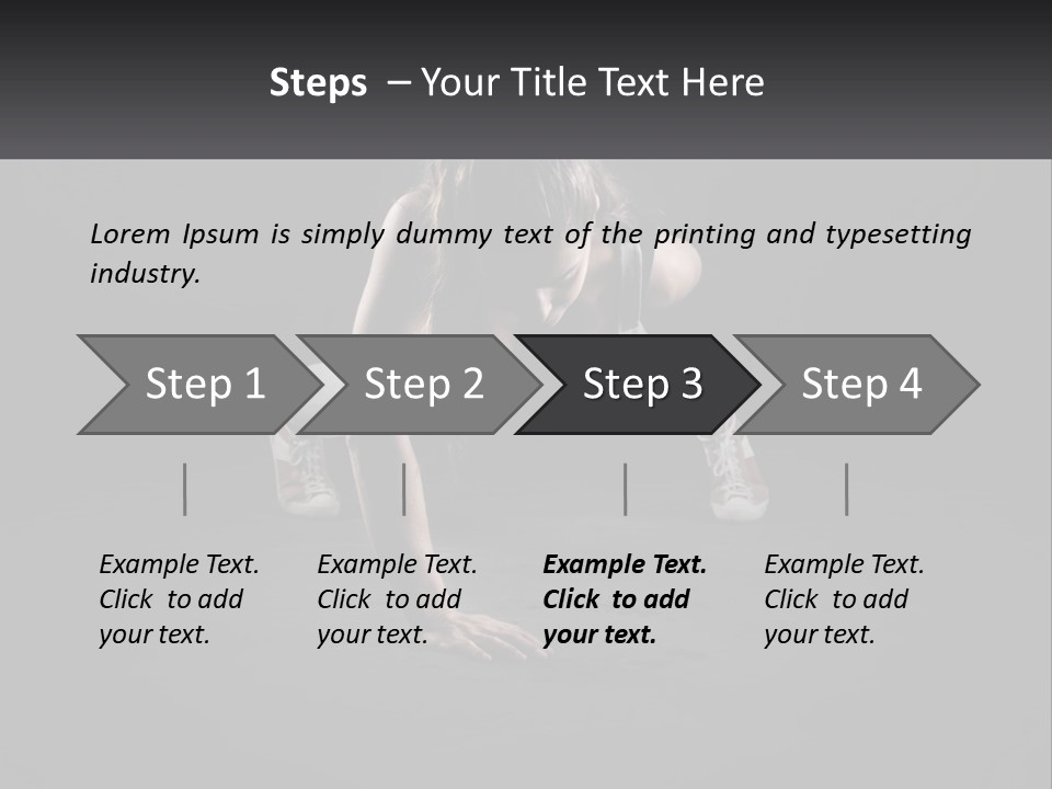 A Woman Doing Push Ups In The Dark PowerPoint Template