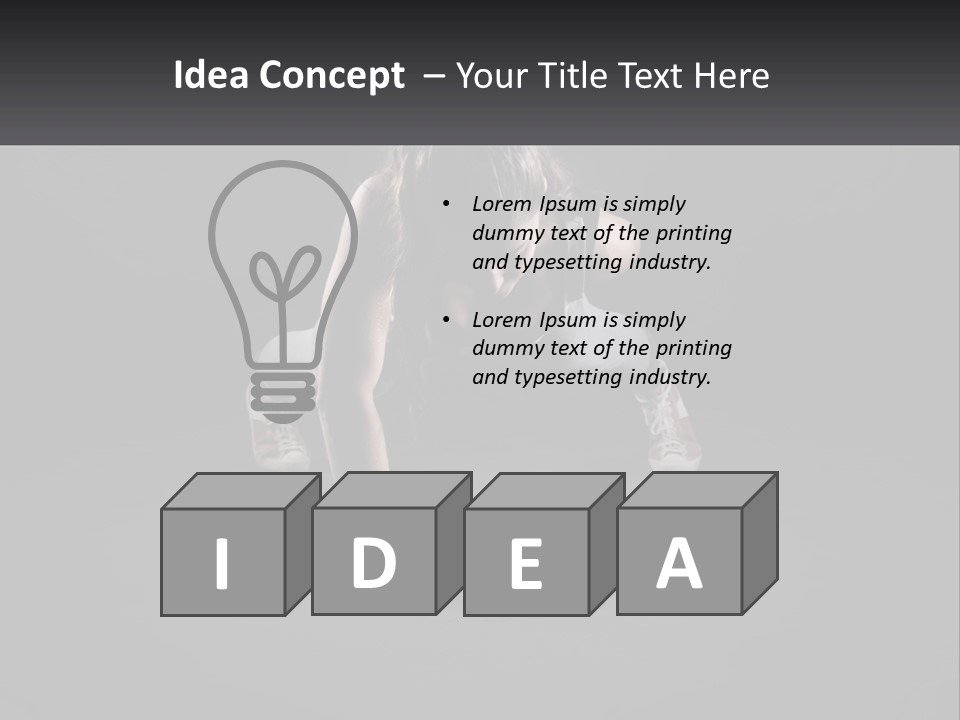 A Woman Doing Push Ups In The Dark PowerPoint Template