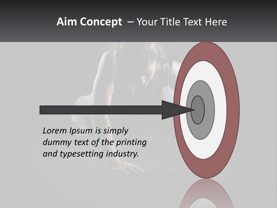 A Woman Doing Push Ups In The Dark PowerPoint Template