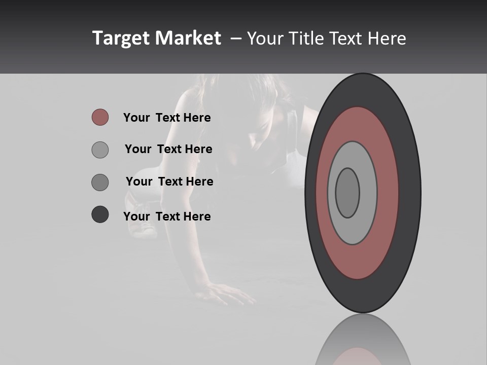 A Woman Doing Push Ups In The Dark PowerPoint Template