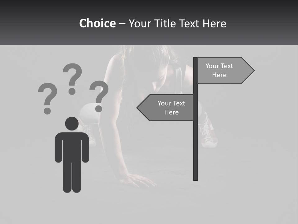 A Woman Doing Push Ups In The Dark PowerPoint Template