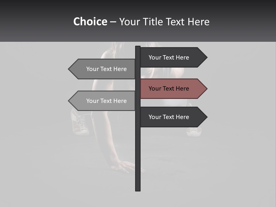 A Woman Doing Push Ups In The Dark PowerPoint Template