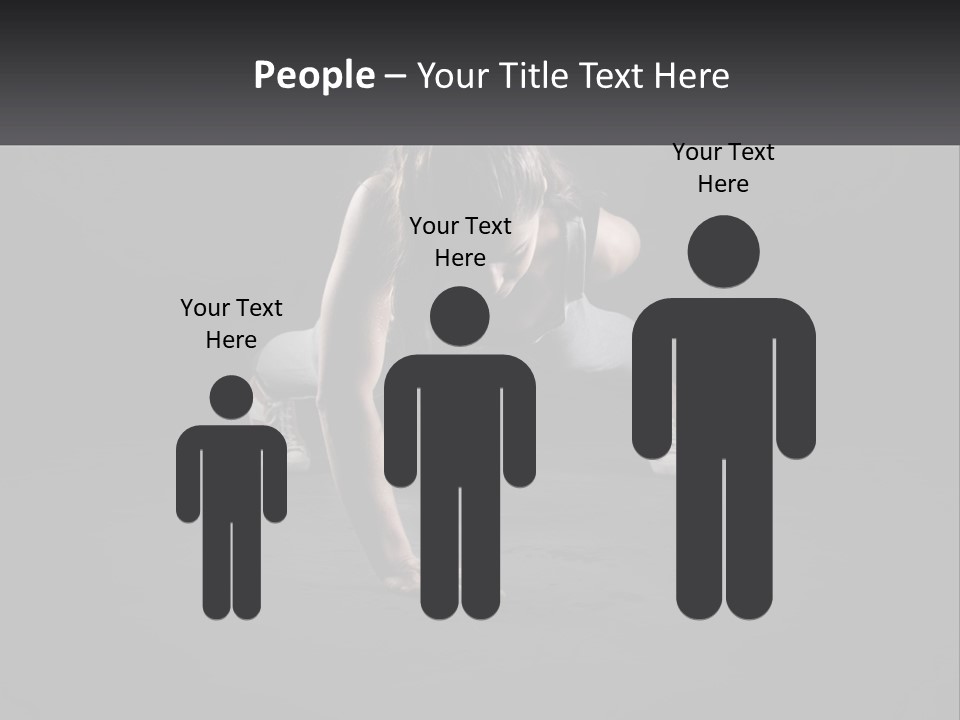 A Woman Doing Push Ups In The Dark PowerPoint Template